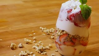 Yogurt Parfait with Air Fryer Warmed Strawberries [upl. by Amsirp]