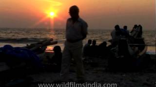 Fishermen boats at a south Indian beach [upl. by Lohrman]