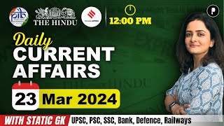 23 March Current Affairs 2024  Daily Current Affairs  Current Affairs Today [upl. by Htenywg]