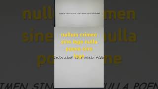 nullum crimen sine lege nulla poena sine lege [upl. by Warms125]