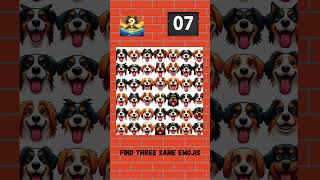 Find Three Same Emojis Hovawart dog  036 puzzle emojiquiz [upl. by Dnomayd]