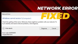 How to Fix Network Error or Windows Cannot Access Error in WINDOWS 10 [upl. by Farrand]