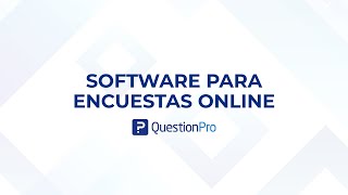 Software para encuestas online  QuestionPro [upl. by Elianora503]