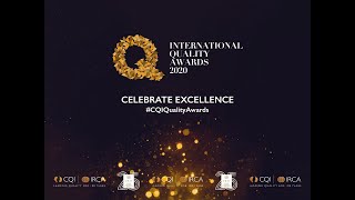 The 2020 International Quality Awards live I The Chartered Quality Institute [upl. by Phillipp]