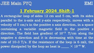 Induced Current in Loop1 jeemains Physics EMI [upl. by Hterrag]