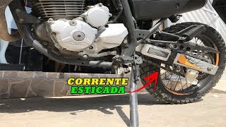 XRE 300 COMO AJUSTAR A CORRENTE DA MOTO [upl. by Adnomar]