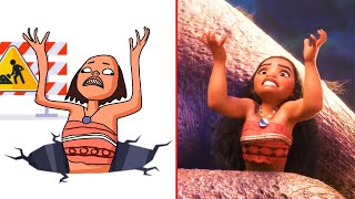 Moana Shiny Scene Funny Drawing Meme  Try Not to Laugh 😂 [upl. by Gemma618]