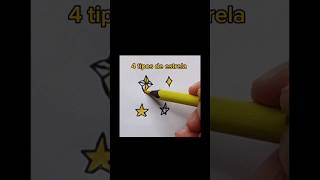 4 tipos de estrela 4 types of stardesenhofacilcomofazerdesenhotutorialshortsart [upl. by Boiney]