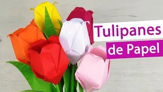 🌷 Tulipán de papel fácil y bonito – Flores de papel fáciles de hacer [upl. by Urban]