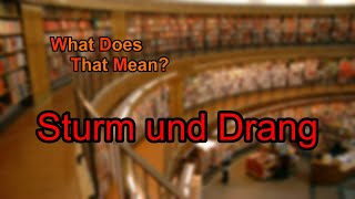 What does Sturm und Drang mean [upl. by Graham]