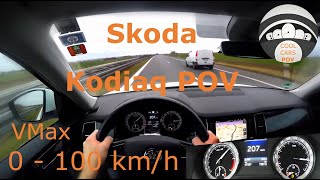 Skoda Kodiaq 20TDI 4x4 140kW190PS POV 0  100  TopSpeed  Launch Control  German Autobahn [upl. by Kapor816]