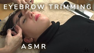 ASMR eyebrow trimming amp care Megan [upl. by Iffar]