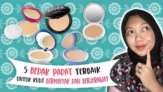 TOP 5 BEDAK PADAT TERBAIK UNTUK KULIT BERMINYAK amp BERJERAWAT [upl. by Eelreveb]