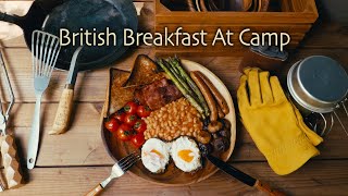 SOLO CAMPING LIFE MAKING BRITISH BREAKFAST ON A HOMEMADE STOVE  Relaxing Camping Sounds  ASMR [upl. by Buck]