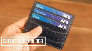 Handmade luxury classic Crocodile Credit Card holder  Ví đựng thẻ ATM  Ziczac Leather [upl. by Yentterb]