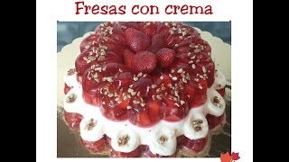 GELATINA DE FRESAS CON CREMA  Pearls Kitchen [upl. by Qidas985]