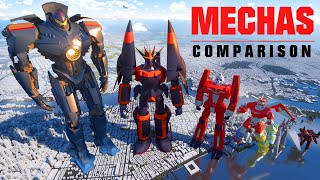 🤖 MECHAS piloted robots SIZE COMPARISON 🤖 3D Animation [upl. by Lig]