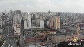 Pinacoteca de São Paulo e Av Tiradentes Brasil  visto de cima em 4K [upl. by Dimah264]