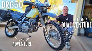 Motoz Tractionator Dual Venture amp Adventure Tire RideReview  DR650 [upl. by Enilaf]