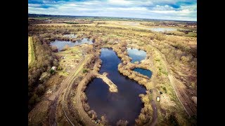 Drone  Catterick Fishing Complex winter click on 720hd for quality [upl. by Nicolella]