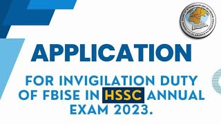 Application form for invigilation duty of FBISE in HSSC  last date 27 December 2023 [upl. by Aihtyc270]