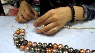 Pearl Necklace Stringing from Pearlwarehousecom [upl. by Aiciram]