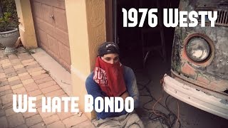 VW Bus Westfalia Restoration Part 2 Removing bondo [upl. by Cope]