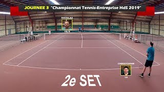 Christophe 15 vs Nicolas 152  Match corpo  2e set  01042019 [upl. by Einnej]