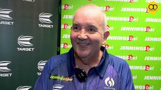 PHIL TAYLOR GLOWING ASSESSMENT ON LUKE LITTLER AND FALLON SHERROCK 9 DART LEG quot HES A ONE OFFquot [upl. by Ado258]