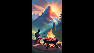 Solo Mountain Adventure Grilling Steak with Avocado Dip and Chips Camping Outdoors Food Travel [upl. by Sapphira]