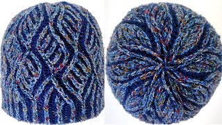 Brioche knitting Diamonds hat knitting patterns [upl. by Lali]