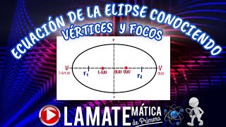 quot ECUACIÓN DE LA ELIPSE CONOCIENDO SUS VÉRTICES Y FOCOSquot [upl. by Nylicaj]