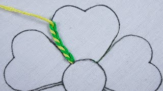 Hand embroidery exclusive heart petal elegant flower design with easy following tutorial [upl. by Nile]