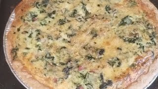 HOT QUICHE RIGHT FROM THE OVEN MY FIRST TIME MAKING HOW GOOD DOES THIS LOOK eggdish baked [upl. by Cherice730]