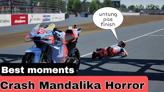 MotoGP 24  Marc Marquez crash replay Mandalika 2024 [upl. by Anileda]