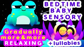 💤 Gradually Relaxing Baby Sensory  Bedtime Sensory Video  Infant Visual Stimulation 🐸 🐝 [upl. by Mast]