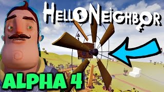 ON TOP OF WINDMILL MYSTERIOUS PERSON  Hello Neighbor Alpha 4 [upl. by Elem719]