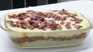 UM ALMOÇO SIMPLES FACÍL E DELICIOSO  ESCONDIDINHO DE BATATA COM CARNE MOIDA [upl. by Vanni]