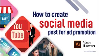 How to create social media poster for ad promotion using adobe illustrator [upl. by Arimak362]