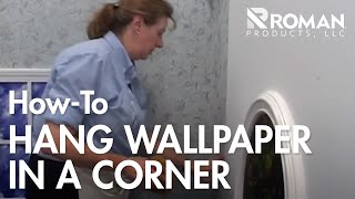 How to Hang Wallpaper in a Corner [upl. by Ytinirt]