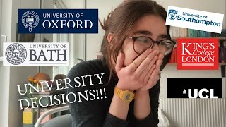 UNIVERSITY DECISIONS REACTIONS uk 2023 live reactions Oxford UCL Bath Kings and Southampton [upl. by Philippine]