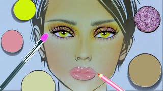 Will Glitter Eyeshadow Save This Face chart Makeup look [upl. by Ikram216]