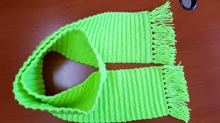 Ribbed crochet scarf Tutorial [upl. by Nickolai]