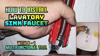 HOW TO INSTALL LAVATORY SINK FAUCET diy plumbing plumber lazada shopee [upl. by Pressman]