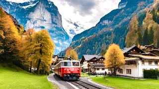 World’s Most Beautiful Train Ride in Switzerland🇨🇭Roaming Around Lauterbrunnen Wengen Grindelwald [upl. by Drofnil]