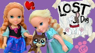 Anna and Elsa Toddlers Lost Puppy  2  Ep 75  Toys In Action [upl. by Tabb]