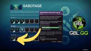 DESTINY 2 SABOTAGE  POWER WEAPON PRECISION KILLS EUROPAN PROTECTOR III  GOTTA BE LEGEND TV [upl. by Idalina]