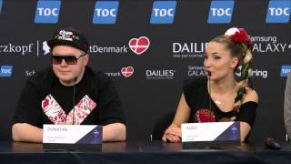 ESCKAZ in Copenhagen Donatan amp Cleo Poland pressconference [upl. by Ishii]