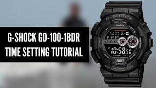 How To Setting Time on a GShock GD100 Digital Watch  Watch Repair Channel [upl. by Norman]