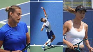 Rybakina Sabalenka Badosa Wozniacki Djokovic and other big names on the Practice courts 2024 [upl. by Lantha]